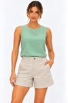 Short sarja com recortes frente chino